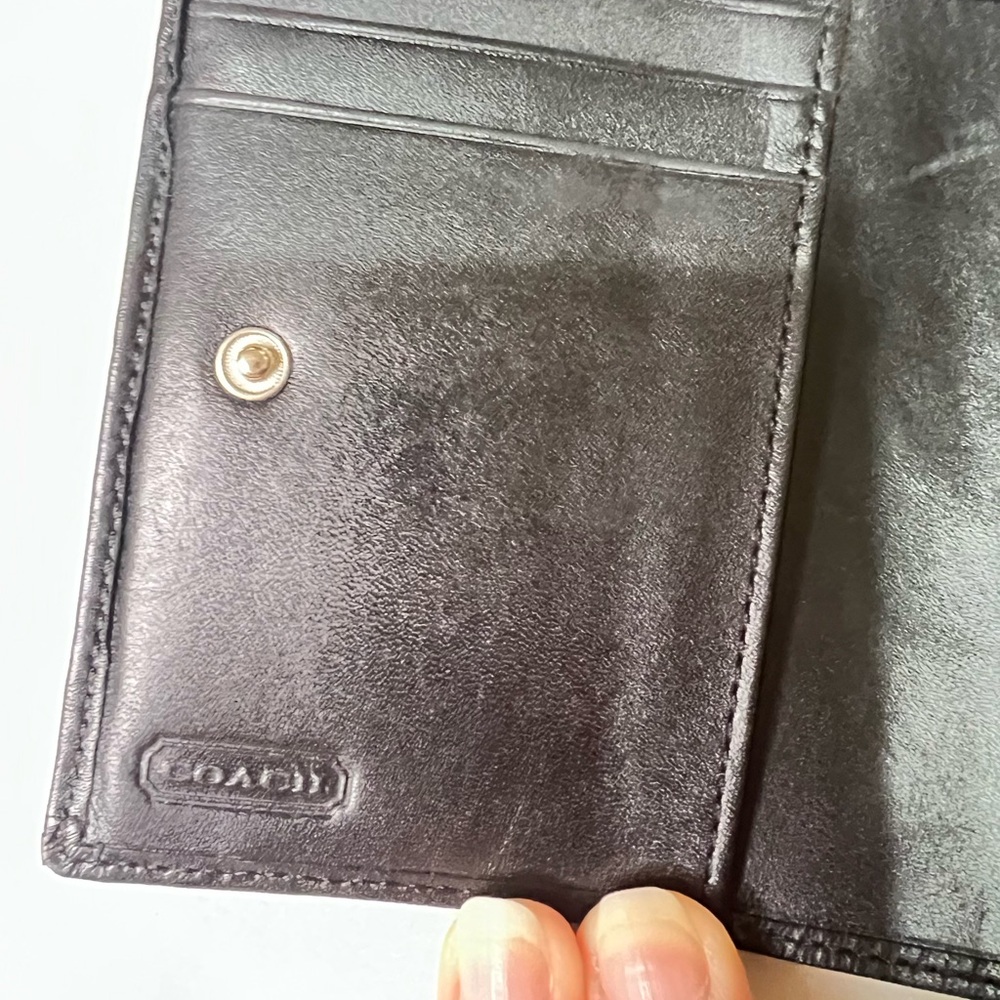 Coach Black Signature Pattern Wallet and Card Holder - Picture 7 of 11